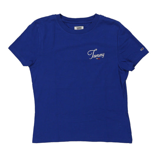 Vintage Tommy Hilfiger T-Shirt - Small Blue Cotton