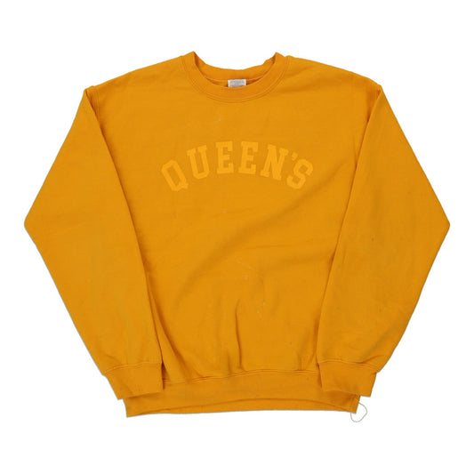 Vintage yellow Queens Unbranded Sweatshirt - mens medium