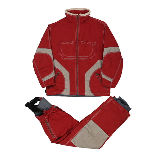 Vintage red Colmar All-In-One Ski Suit - mens small