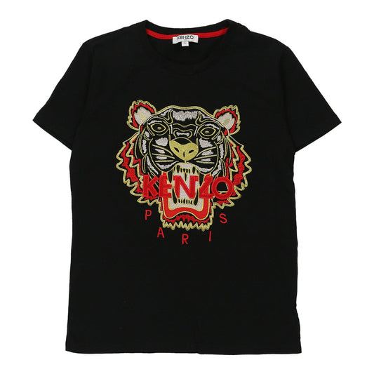 Vintage Kenzo Embroidered T-Shirt - Large Black Cotton