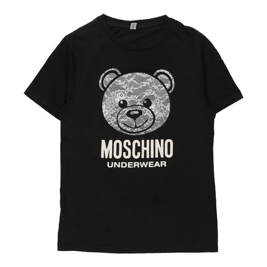 Vintage Moschino Graphic T-Shirt - XS Black Cotton