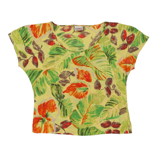 Vintage Byblos Floral Top - Large Multicoloured Silk Blend