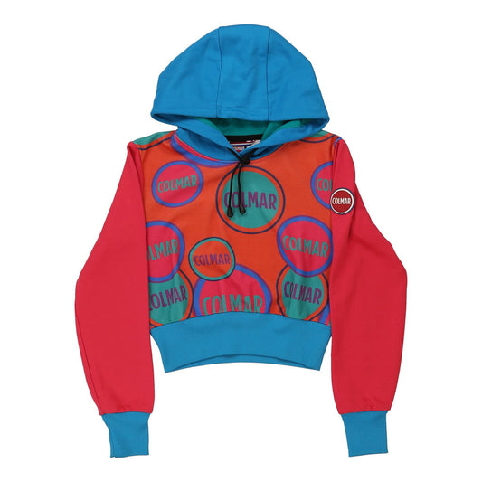 Vintage Colmar Spellout Hoodie - XS Multicoloured Polyester Blend