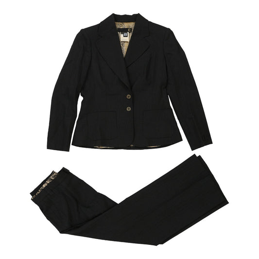 Vintage Just Cavalli Animal print Full Suit - Medium Black Wool Blend