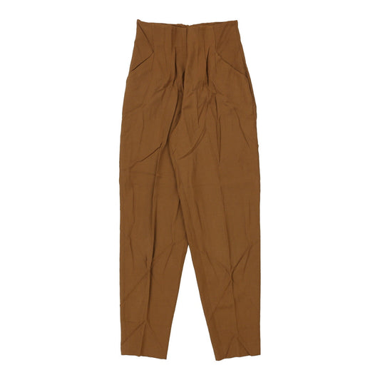 Vintage Alberta Ferretti Trousers - 26W UK 8 Brown Wool