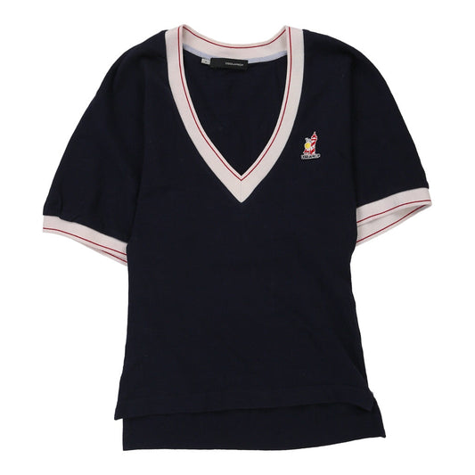 Vintage Dsquared2 V-neck T-Shirt - Medium Navy Cotton