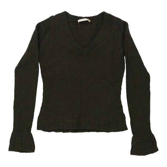 Vintage Ermanno Scervino V-neck Jumper - Small Green Camel