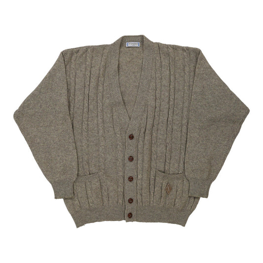 Vintage Yves Saint Laurent Cardigan - XL Brown Virgin Wool