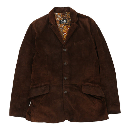 Vintage Dolce & Gabbana Blazer - Large Brown Suede