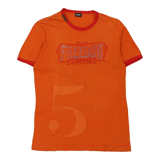 Vintage Dolce & Gabbana Graphic T-Shirt - XL Orange Cotton