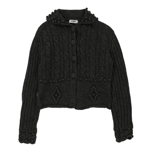 Vintage Moschino Jeans Cardigan - Small Grey Wool Blend