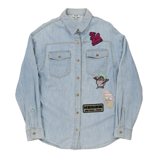 Vintage Kenzo Denim Shirt - XL Blue Cotton