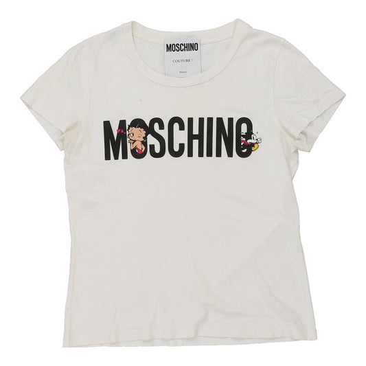 Vintage Betty Boop Moschino Graphic T-Shirt - Medium White Cotton