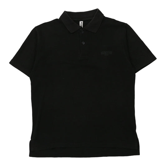 Vintage Moschino Polo Shirt - Medium Black Cotton