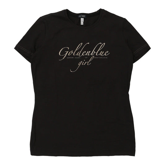 Vintage Armani Jeans T-Shirt - Medium Black Cotton