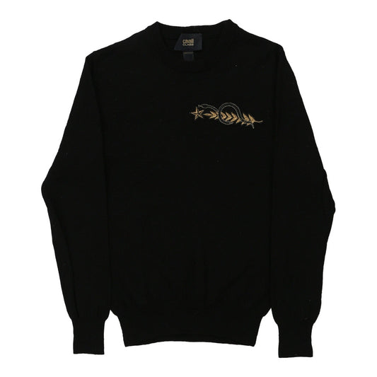 Vintage Cavalli Class Embroidered Jumper - XS Black Wool