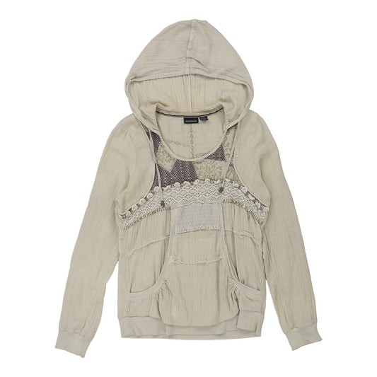 Vintage Napapijri Hoodie - XS Beige Cotton
