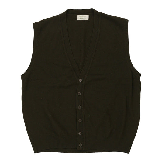 Vintage Benetton Sweater Vest - XL Brown Virgin Wool
