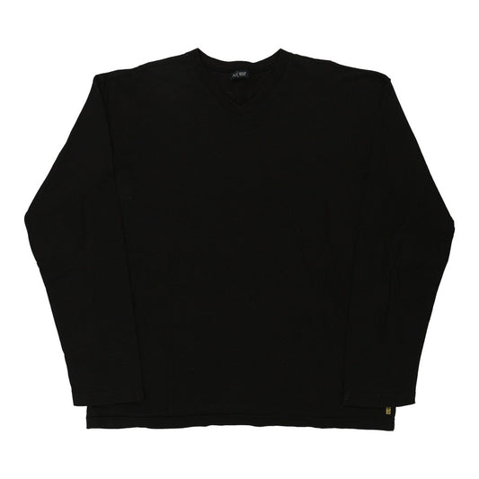 Vintage black Armani Jeans Long Sleeve T-Shirt - mens x-large