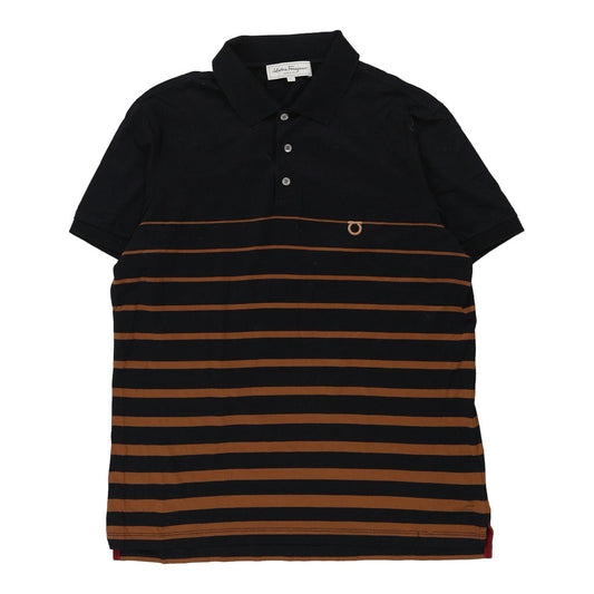 Vintage navy Salvatore Ferragamo Polo Shirt - mens large