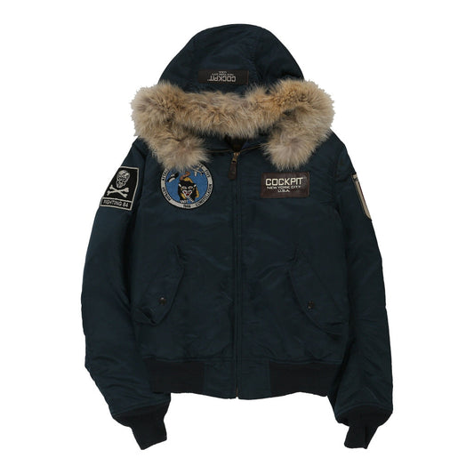 Vintage blue Made in USA Cockpit Bomber Jacket - mens medium