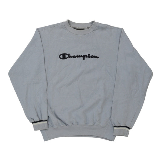 Vintage Champion Sweatshirt - Large Blue Cotton