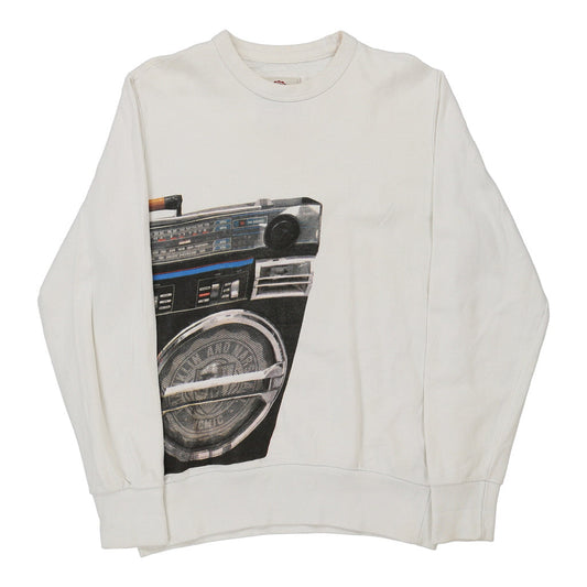 Vintage Franklin & Marshall Graphic Sweatshirt - Medium White Cotton