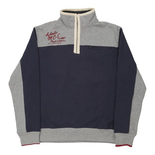 Vintage Marlboro Classics 1/4 Zip - Medium Navy Cotton