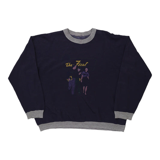 Vintage The First Unbranded Graphic Sweatshirt - XL Purple Cotton