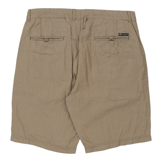 Vintage Champion Slim Fit Shorts - Large Beige Cotton