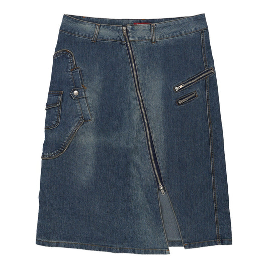 Vintage M&D Denim Skirt - 2XL Blue Cotton