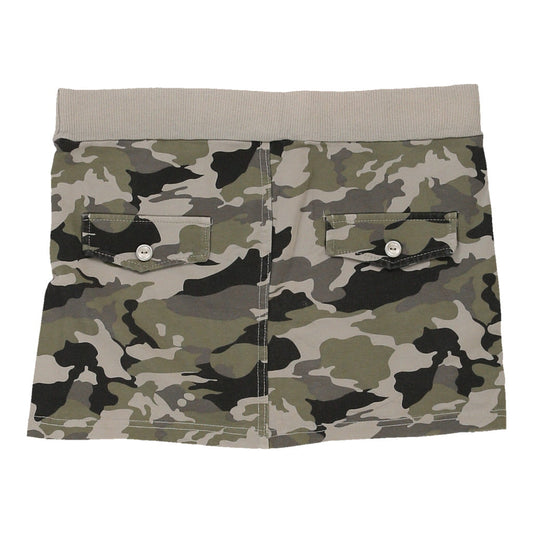 Vintage Zuiki Camo Mini Skirt - Medium Khaki Cotton