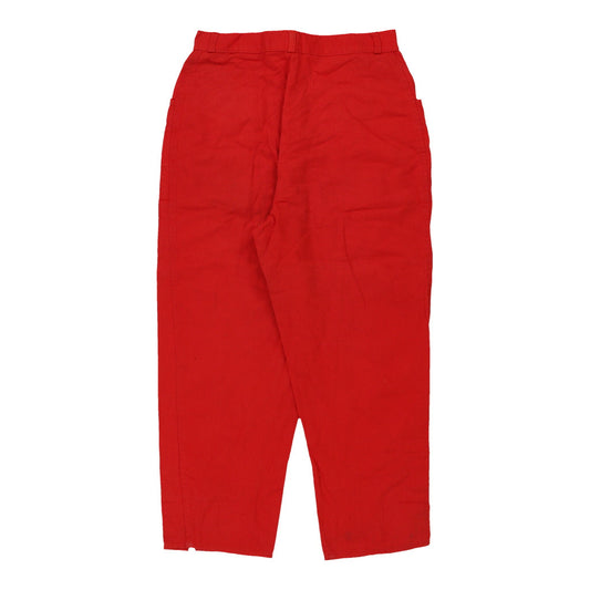 Vintage Stefanel Trousers - 26W UK 8 Red Cotton