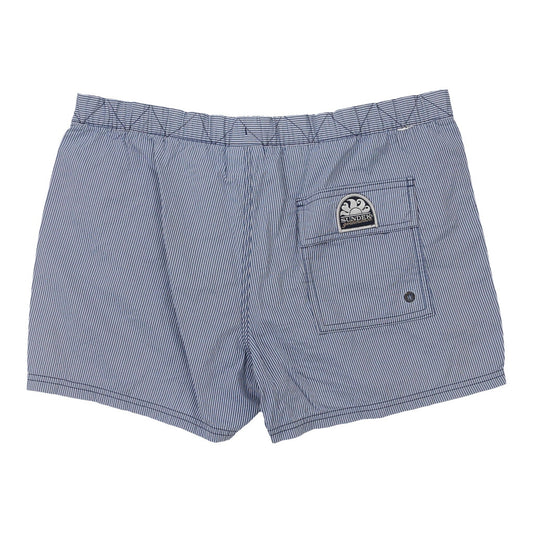 Vintage Sundek Striped Swim Shorts - Medium Blue Nylon