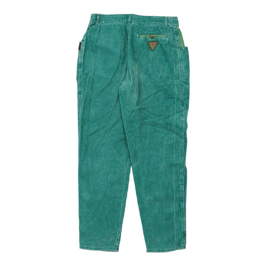 Vintage green Swinger Cord Trousers - womens 28" waist