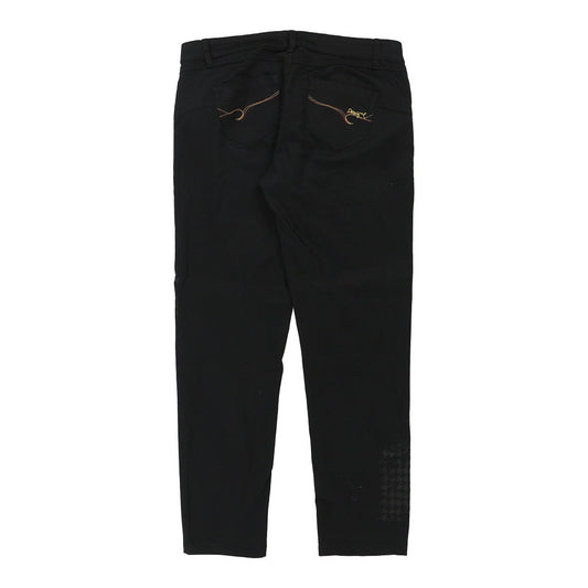 Vintage Desigual Trousers - 34W UK 12 Black Cotton
