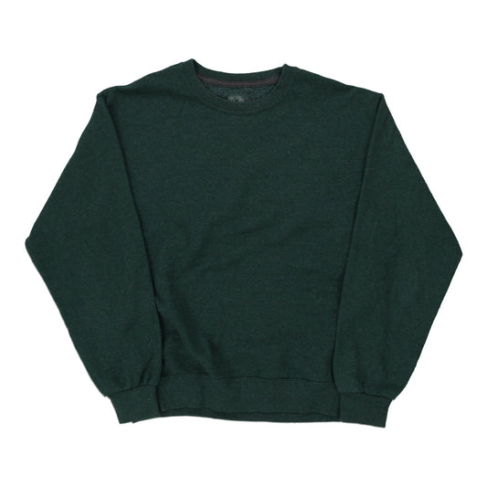 Vintage green Blank Fruit Of The Loom Sweatshirt - mens medium
