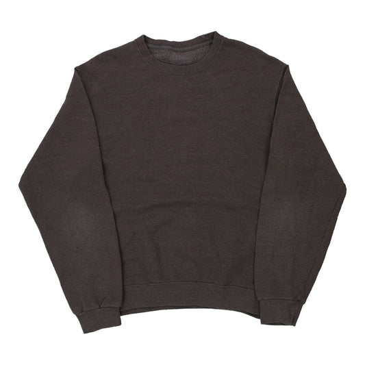 Vintage grey Blank Fruit Of The Loom Sweatshirt - mens medium