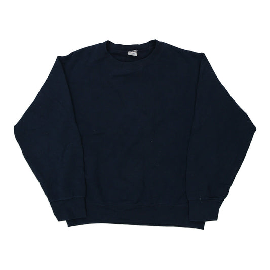 Vintage navy Blank Fruit Of The Loom Sweatshirt - mens medium