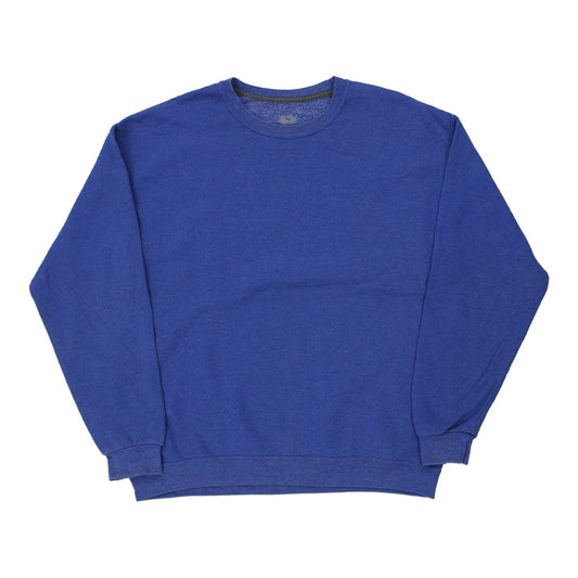 Vintage blue Blank Fruit Of The Loom Sweatshirt - mens large