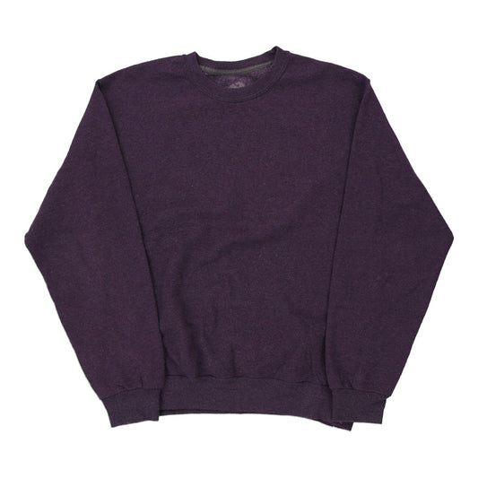 Vintage purple Blank Fruit Of The Loom Sweatshirt - mens medium