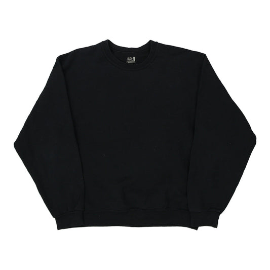 Vintage black Blank Fruit Of The Loom Sweatshirt - mens large