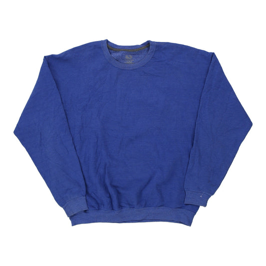 Vintage blue Blank Fruit Of The Loom Sweatshirt - mens x-large