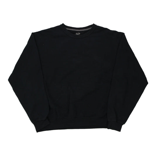 Vintage black Blank Fruit Of The Loom Sweatshirt - mens x-large