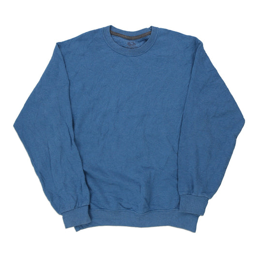 Vintage blue Blank Fruit Of The Loom Sweatshirt - mens medium
