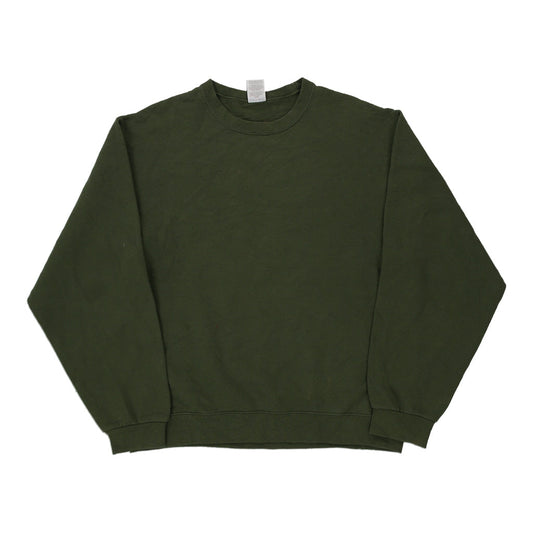 Vintage khaki Blank Jerzees Sweatshirt - mens large