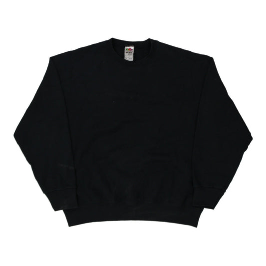 Vintage black Blank Fruit Of The Loom Sweatshirt - mens x-large