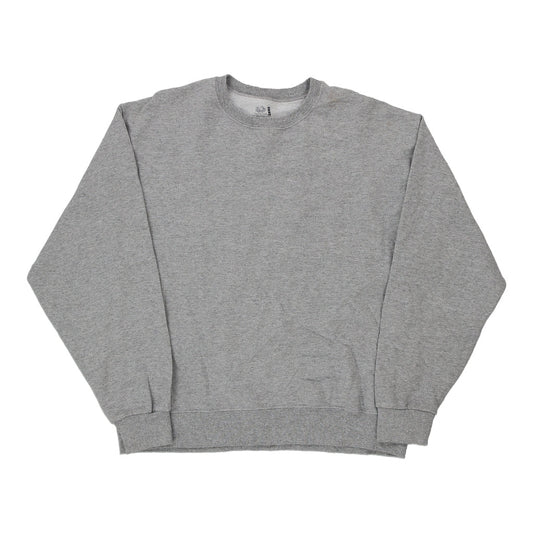 Vintage grey Blank Fruit Of The Loom Sweatshirt - mens medium