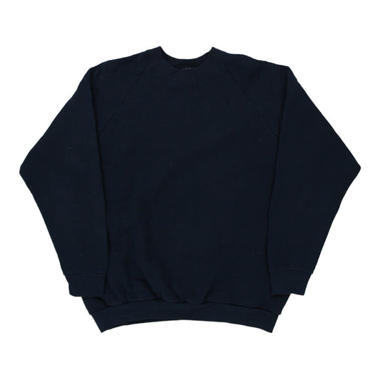 Vintage navy Blank Fruit Of The Loom Sweatshirt - mens x-large