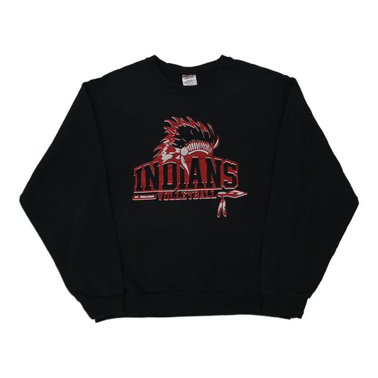 Vintage black Indians Volleyball Jerzees Sweatshirt - mens medium